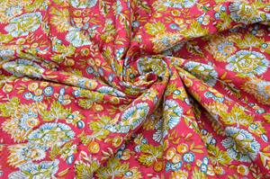 100% Soft and pure Cotton Floral Print Fabric for Clothing-Indian Robe for Dresses Curtains Sleepwear Toys Lightweight - Product Image 2