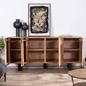 Vandana Amber Sense Large 190cm designer <b>sideboard</b> in solid acacia wood and black metal Zen Black - Product Image 4