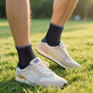 Mid Crew <b>Socks</b> Soft Breathable <b>Quarter</b> <b>Socks</b> Black Color Daily Casual <b>Socks</b> Double Crew Design Comfortable Stretch Athletic - Product Image 6