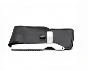 High Quality Single Blade Stainless Steel <b>Razor</b> with Stainless Steel Handle Non-Disposable for Bikini Hair Trimming for Men - Product Image 3