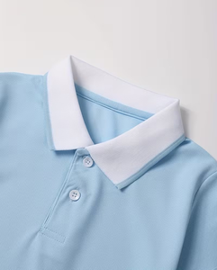 Breathable Eco-Friendly Quick Dry Polyester/Cotton Jersey Compressed Short Sleeve Polo Shirt for Boys Casual Pink Collar Design - Product Image 4