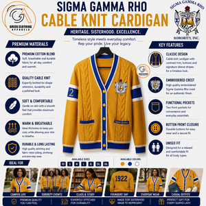 Sigma Gamma Rho |   Suéter de Mujer 100% Algodón, Manga Larga, Estilo Casual para Oficina, Blusa de Invierno con Bordado, Cuello en V - Product Image 5