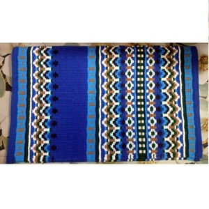 Premium Quality Genuine New Zealand Wool Western Saddle Pad with Leather Patch Fleece Lining & Polyester Filling - Product Image 1
