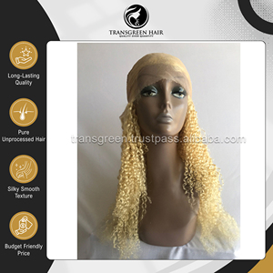 Perruques de cheveux humains vierges indiennes blondes bouclées profondes de 26 pouces, très demandées et très vendues, au meilleur prix, directement d'Inde - Product Image 4