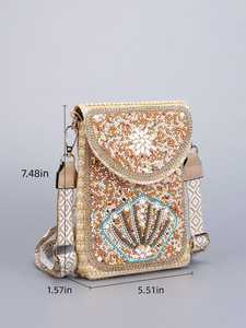 กระเป๋าลูกปัดหลากสีสัน ดีไซน์ใหม่ล่าสุด กระเป๋าสะพายไหล่ประดับลูกปัดทำมือ สำหรับเด็กหญิงและสตรี - Product Image 4