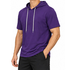 High Quality Winter Embroidered Short Sleeve Hoodie OEM ODM Custom Cotton Hooded Sweatshirt <b>Men</b> Women Bulk Wholesale Factory - Product Image 2
