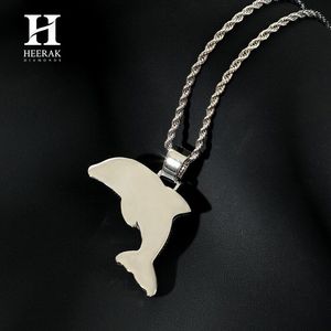 Collier pendentif dauphin personnalisé serti de diamants, bijoux hip-hop en diamants de laboratoire, fabricant OEM/ODM or 14K/18K - Product Image 5