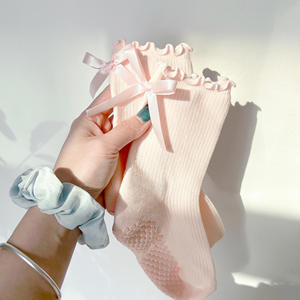 <b>Custom</b> Embroidered Jacquard Print Logo Women Anti-slip Gym Fitness Frilly Ruffle Yoga Pilates <b>Grip</b> <b>Socks</b> <b>Custom</b> Made Design - Product Image 4