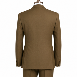 Costume 3 pièces pour homme, style américain et britannique, simple boutonnage, grande taille, revers cranté, coupe ajustée, pour affaires, mariage, formel, 100% - Product Image 2