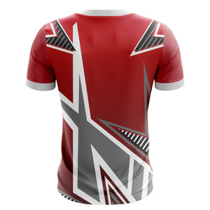 Camiseta Deportiva de Manga Corta para Hombre, con Estampado Geométrico Rojo, Corte Regular, Cuello Redondo, Transpirable, Tejido de Poliéster - Product Image 2