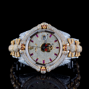 Montres-bracelets de luxe pour hommes en alliage, à quartz, tendance, avec diamants de laboratoire, du meilleur fournisseur indien, prix d'usine - Product Image 1