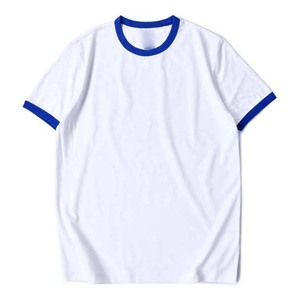 T-shirts personnalisés pour hommes en gros, 100 % coton, col rond, imprimé Ringer, vierges et unis - Product Image 2