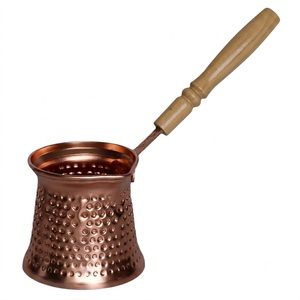 Modern Pure Hammered Turkish Copper Coffee Pot Traditional Coffee <b>Maker</b> With Durable Wooden Handle Wholesale Factory Supplies - Product Image 4