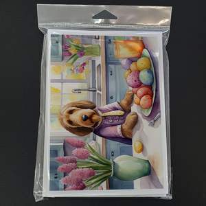 Whimsical Easter Otterhound Design Pack de 8 A7 Tamaño 5x7 Tarjetas de felicitación en blanco con sobres para escribir notas - Product Image 3