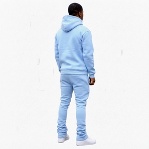 Ensemble de survêtement homme personnalisé délavé à l'acide, veste et pantalon vintage, tissu mélange de coton, coupe décontractée, streetwear moderne, vente en gros OEM - Product Image 2