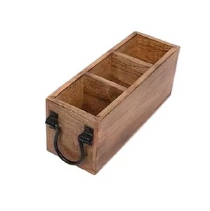 High Selling Wooden Caddy Cutlery Holder in Wall Nut Finished Caddy With Napkin Holder for Home Hotel Wedding Table caddy - Product Image 3