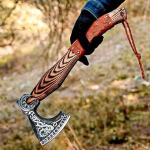 Hache Viking Traditionnelle de Haute Qualité en Acier Carbone, Fabriquée à la Main, Hache de Camping pour la Survie, Directement de l'Usine - Product Image 1
