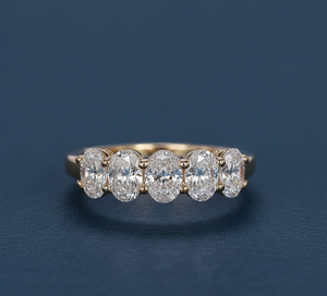 แหวนหมั้นเพชรรูปไข่เพาะเลี้ยงในห้องปฏิบัติการ 1.23 กะรัต ระดับความสะอาด VVS สี F/G ทองคำขาว 14K ชุบโรเดียม สำหรับผู้หญิง ขายส่ง รับสั่งทำ - Product Image 1