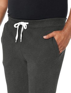 Pantalon de jogging décontracté en maille gris foncé uni pour homme, taille élastique avec cordon de serrage, poches latérales, respirant pour l'automne - Product Image 5