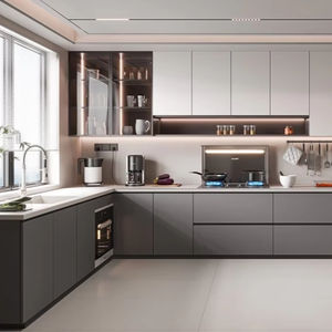 Gabinetes de Cocina Modernos de Lujo en Madera, Paneles de Melamina en Forma de L, Sin Marco, Acabado Brillante, Personalizados por JY Project, los Más Vendidos - Product Image 5