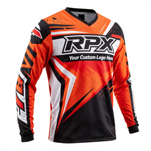 Jersey de Motocross de Manga Larga para Hombre, Naranja, Negro y Rojo, de Secado Rápido, Camiseta de Ciclismo, Ropa de Carreras de Motocicleta para Adultos - Product Image 3