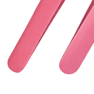 Ensemble de pinces à extensions de cils, 2 pièces, pointes droites et courbées, applicateur de cils en acier inoxydable rose, outil de beauté de précision - Product Image 6