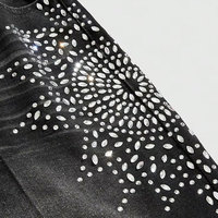 Shorts en jean noir pour homme, taille haute, respirants, brodés, tricotés, écologiques, style streetwear décontracté, coupe droite, pour l'été
