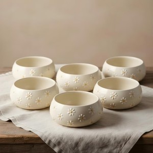 Recipiente de Cerámica para Velas con Diseño de Margaritas en Relieve, Tazón Ancho, Grueso, Resistente al Calor, Acabado Liso, para una Sola Vela, Decoración de Hogar de Lujo - Product Image 3