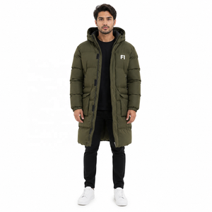 Men's Quilted Long Hooded Jacket Custom Winter Outerwear Streetwear Y2K Custom Men's Jackets OEM Wholesale Clothing Manufacturer - Product Image 1