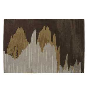 Modern Abstract <b>Hand</b> Tufted High Pile 100% Wool Rug Ocean Inspired Design Washable Non-Slip Extra Thick for Prayer Home Camping - Product Image 1