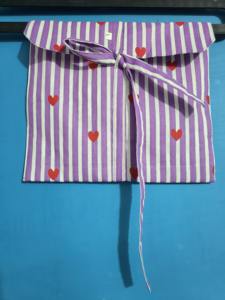 Conjunto de Pijama de Algodón Morado Hecho a Mano con Estampado de Corazones, Traje de Noche Indio, Precio al por Mayor, Ropa de Dormir - Product Image 4