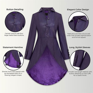 Manteau long en similicuir gothique pour femme, style victorien évasé, design élégant goth-punk, best-seller 2026 - Product Image 6