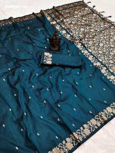 Fournisseur de saris et de chemisiers en soie banarasi pure, de qualité supérieure, style moderne, avec motif tissé à la main, provenant de Surat, Inde. - Product Image 6