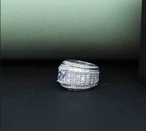 Luxury Princess Cut Iced-Out <b>Statement</b> <b>Ring</b> - Product Image 1