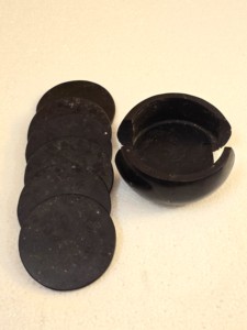 Natural BLACK <b>AGATE</b> Circle <b>Coaster</b> Six Piece Set Gemstone Slice Polished Waterproof Mascot Home Decor AMAYRA CRYSTALS EXPORTS - Product Image 2