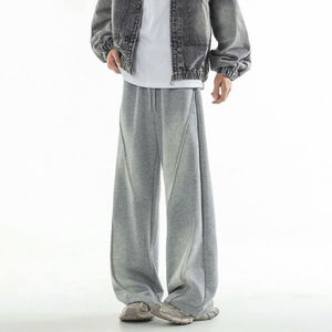 Pantalon de survêtement personnalisé pour homme, délavé à l'acide, style vintage, épais, décontracté, streetwear, en molleton uni respirant et écologique – En promotion - Product Image 2