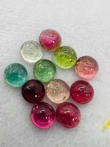 Gemas de Turmalina Natural del Congo de Zubeda Gems, Corte Brillante, Multicolor, Efecto de Cambio de Color, Orificio de 5 mm para Joyería - Product Image 2