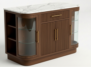 Mueble de Cocina Tipo Isla con Sillas de Bar Doradas Ajustables, Muebles para el Hogar de Calidad de Exportación Hechos a Mano, Venta al Por Mayor - Product Image 2