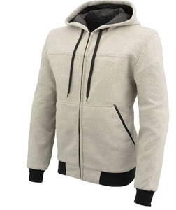 Sudadera con capucha y cremallera para hombre, 100% algodón, teñido liso - Product Image 5