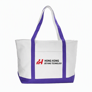 Wholesale Fashion <b>Shopping</b> Zipper Print Women Cotton <b>Canvas</b> Tote <b>Bag</b> with Custom Printed Logo - Product Image 3