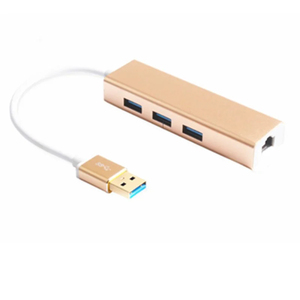 อะแดปเตอร์ฮับ USB 3.0 พร้อมพอร์ต LAN กิกะบิต 3 พอร์ต สำหรับขยายพอร์ต USB สำหรับแล็ปท็อปและเดสก์ท็อป - Product Image 1