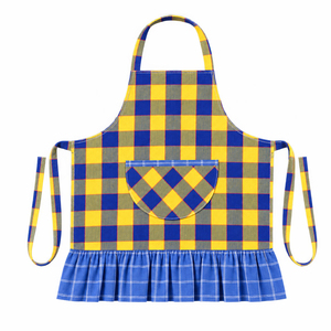 Fancy Kitchen Apron Yarn Dyed Checkered Pattern Kitchen Apron With Beautiful Pocket Kitchen Apron Manufacturer In India. - Product Image 2