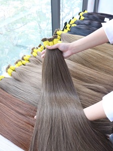 Extensions de cheveux vierges vietnamiennes 100 grammes en vrac cuticules alignées à double tirage 18 pouces couleur foncée naturelle blanchie en usine - Product Image 3