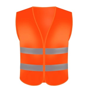 High Visibility Safety Vest Reflective Workwear Unisex <b>Orange</b> Polyester <b>Hi</b> <b>Vis</b> Industrial Uniform - Product Image 1