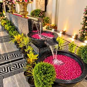 Nouvelle Arrivée Fontaine d'eau cascade multi-niveaux de luxe en FRP pour extérieur, jardin, cour, aménagement paysager, cloison décorative, séparateur de pièce, nouveauté - Product Image 1