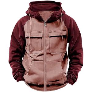 Sudadera con Capucha para Hombre, Otoño Invierno, Personalizada con Bordado, Cierre de Cremallera, 100% Algodón, Felpa, Cálida, con Múltiples Bolsillos, Gruesa, para Exteriores - Product Image 5