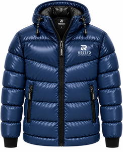 Wholesale Shinny Outdoor Puffer Jackets Zipper Custom Design <b>Mens</b> High Quality streetwear casual winter running puffer jacket - Product Image 1