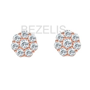 Pendientes minimalistas modernos con diamantes ecológicos cultivados en laboratorio, elaborados con oro amarillo de 14k, ideales para la noche, para mujeres. - Product Image 2