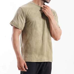 T-shirts pour hommes délavés style vintage et délavés à l'acide, style street punk, à col contrastant, décontractés, en coton, à manches courtes - Product Image 3