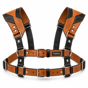 <b>Men</b> Leather <b>Harness</b> Adjustable Fashion <b>Harness</b> Leather Style Straps Durable Construction Buckle Closure Stylish Costume - Product Image 1
